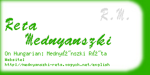 reta mednyanszki business card